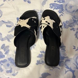 Gianni Bini Cow Print Sandals